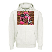 Oatmeal Heather valentines day western hearts and sunflowers Zipper Hoodie - Jasminsmagicworld