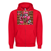 Red valentines day western hearts and sunflowers Zipper Hoodie - Jasminsmagicworld