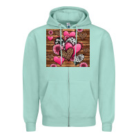 Seafoam valentines day western hearts and sunflowers Zipper Hoodie - Jasminsmagicworld