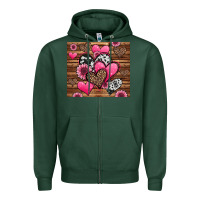 Sports Green valentines day western hearts and sunflowers Zipper Hoodie - Jasminsmagicworld