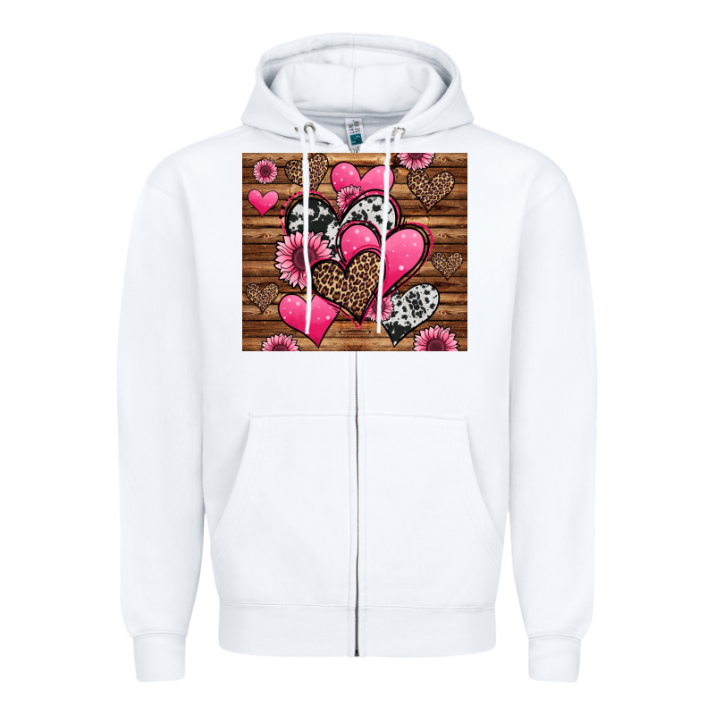 Valentines Day Western Hearts And Sunflowers Zipper Hoodie by Jasminsmagicworld | Teevron