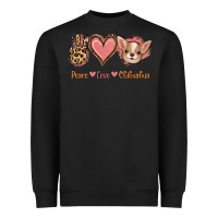 Black Peace Love Chihuahua Heavyweight Sweatshirt - Jasminsmagicworld
