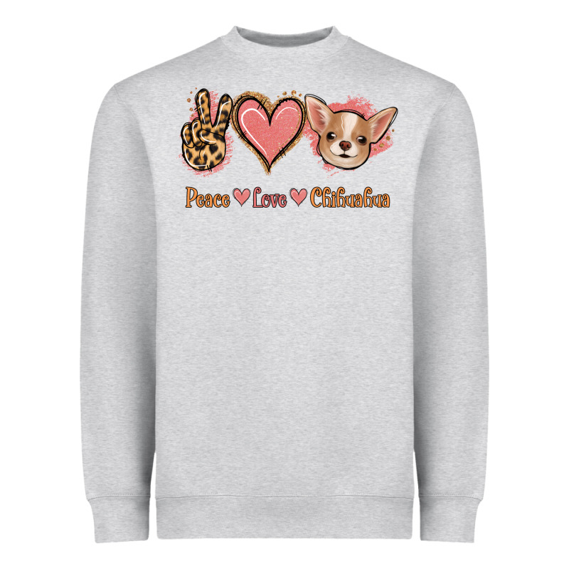 Peace Love Chihuahua Heavyweight Sweatshirt by Jasminsmagicworld | Teevron