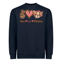Navy Peace Love Chihuahua Heavyweight Sweatshirt - Jasminsmagicworld