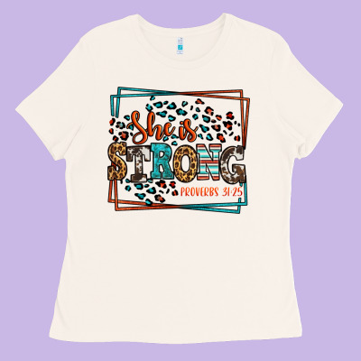 She Is Strong Proverbs 31:25 Ladies Tee Designed By Lillyallendesigns