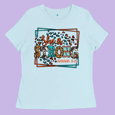 She Is Strong Proverbs 31:25 Ladies Tee Designed By Lillyallendesigns
