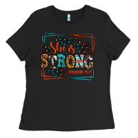 Black She is strong proverbs 31:25 Ladies Tee - LillyAllenDesigns