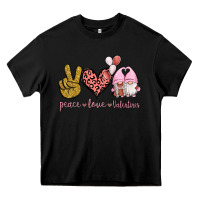 Black Peace Love Valentines Gnomes Heavy Core Tee - Jasminsmagicworld