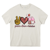 Cream Peace Love Valentines Gnomes Heavy Core Tee - Jasminsmagicworld