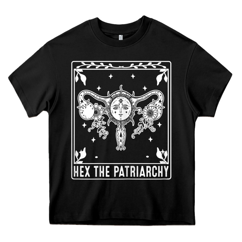 Womens Hex The Patriarchy Uterus Tarot Card Halloween Feminist T Shirt Heavy Core Tee by maiPhamDesign | Teevron