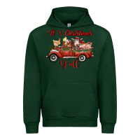 Forest Green it's christmas y'all truck with farm animals Urban Hoodie - RanaPortraitStore