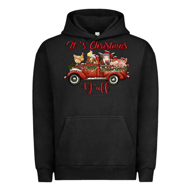It's Christmas Y'all Truck With Farm Animals Urban Hoodie by RanaPortraitStore | Teevron