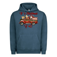 Pigment Midnight Navy it's christmas y'all truck with farm animals Urban Hoodie - RanaPortraitStore