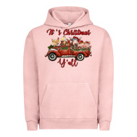 Pigment Salmon it's christmas y'all truck with farm animals Urban Hoodie - RanaPortraitStore
