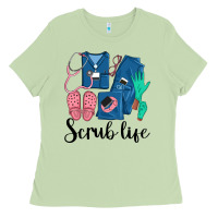 Matcha Scrub Life Nurse Ladies Tee - LillyAllenDesigns