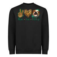 Black Peace Love Bulldog Heavyweight Sweatshirt - Jasminsmagicworld