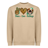 Peace Love Bulldog Heavyweight Sweatshirt | Teevron