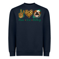 Navy Peace Love Bulldog Heavyweight Sweatshirt - Jasminsmagicworld