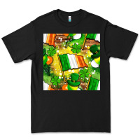 Ireland Flag With St. Patrick's Day  Digital Paper Premium Tee | Teevron