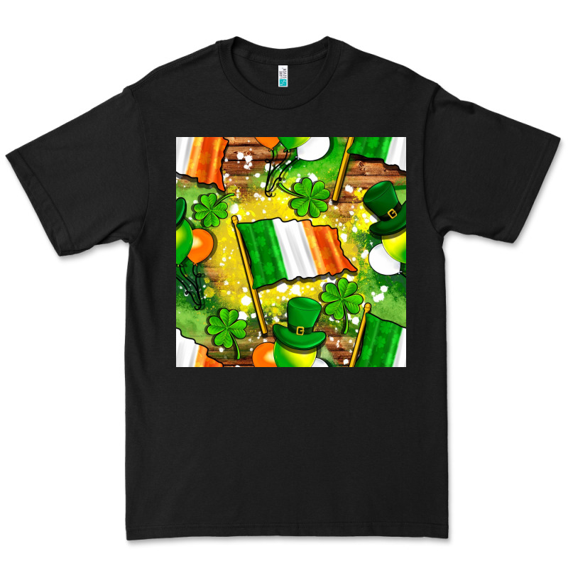 Ireland Flag With St. Patrick's Day  Digital Paper Premium Tee by BundleAndBundleShop | Teevron