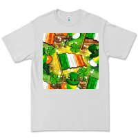 Dove Grey Ireland flag with St. Patrick's Day  digital paper Premium Tee - BundleAndBundleShop
