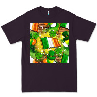 Plum Ireland flag with St. Patrick's Day  digital paper Premium Tee - BundleAndBundleShop