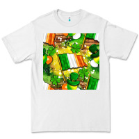 White Ireland flag with St. Patrick's Day  digital paper Premium Tee - BundleAndBundleShop
