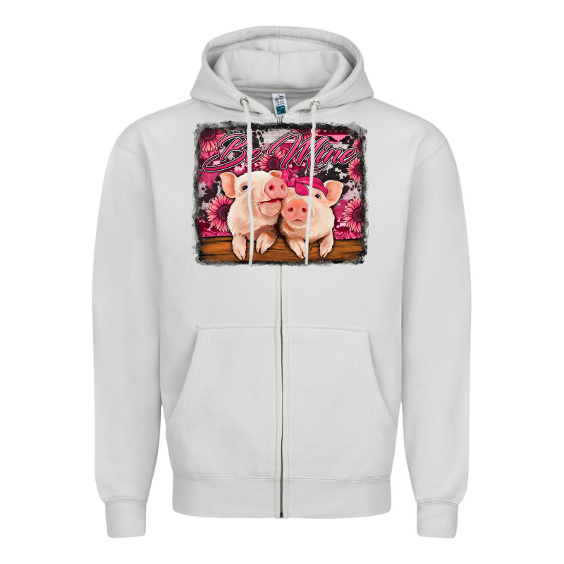 Be Mine Valentine's Day Pigs Zipper Hoodie by Jasminsmagicworld | Teevron