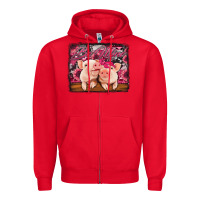 Red be mine valentine's day pigs Zipper Hoodie - Jasminsmagicworld