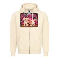 Sandshell be mine valentine's day pigs Zipper Hoodie - Jasminsmagicworld