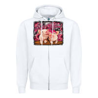 White be mine valentine's day pigs Zipper Hoodie - Jasminsmagicworld