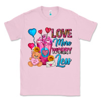 Bubblegum Pink Love More Worry Less Valentines Day Cold Drink Classic Tee - FaDigitalArtStudio