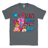 Charcoal Heather Love More Worry Less Valentines Day Cold Drink Classic Tee - FaDigitalArtStudio