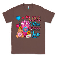 Chestnut Love More Worry Less Valentines Day Cold Drink Classic Tee - FaDigitalArtStudio