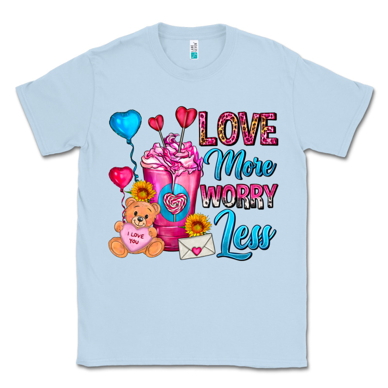 Love More Worry Less Valentines Day Cold Drink Classic Tee by FaDigitalArtStudio | Teevron