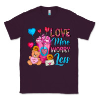 Plum Love More Worry Less Valentines Day Cold Drink Classic Tee - FaDigitalArtStudio