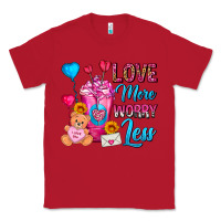 Red Love More Worry Less Valentines Day Cold Drink Classic Tee - FaDigitalArtStudio