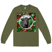 Army Green christmas black angus cow Long Sleeve Tee - LillyAllenDesigns