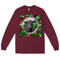 Christmas Black Angus Cow Long Sleeve Tee | Teevron