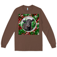 Chestnut christmas black angus cow Long Sleeve Tee - LillyAllenDesigns