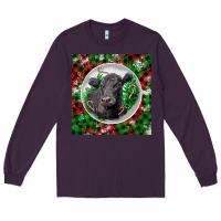 Plum christmas black angus cow Long Sleeve Tee - LillyAllenDesigns