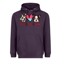Plum Peace Love Frenchie Heavyweight Hoodie - Jasminsmagicworld