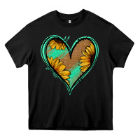 Black Sunflower Heart Heavy Core Tee - Jasminsmagicworld