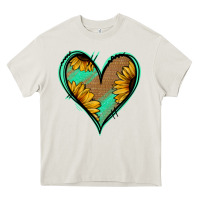 Cream Sunflower Heart Heavy Core Tee - Jasminsmagicworld