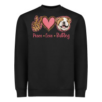 Black Peace Love Bulldog Heavyweight Sweatshirt - Jasminsmagicworld