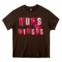 Chocolate Brown Hugs and kisses Valentine's Day Heavy Core Tee - FaDigitalArtStudio