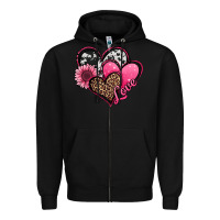 Black valentines day western hearts and sunflower Zipper Hoodie - Jasminsmagicworld
