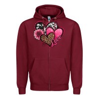 Burgundy valentines day western hearts and sunflower Zipper Hoodie - Jasminsmagicworld