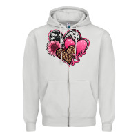 Dove Grey valentines day western hearts and sunflower Zipper Hoodie - Jasminsmagicworld