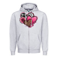 Heather Grey valentines day western hearts and sunflower Zipper Hoodie - Jasminsmagicworld
